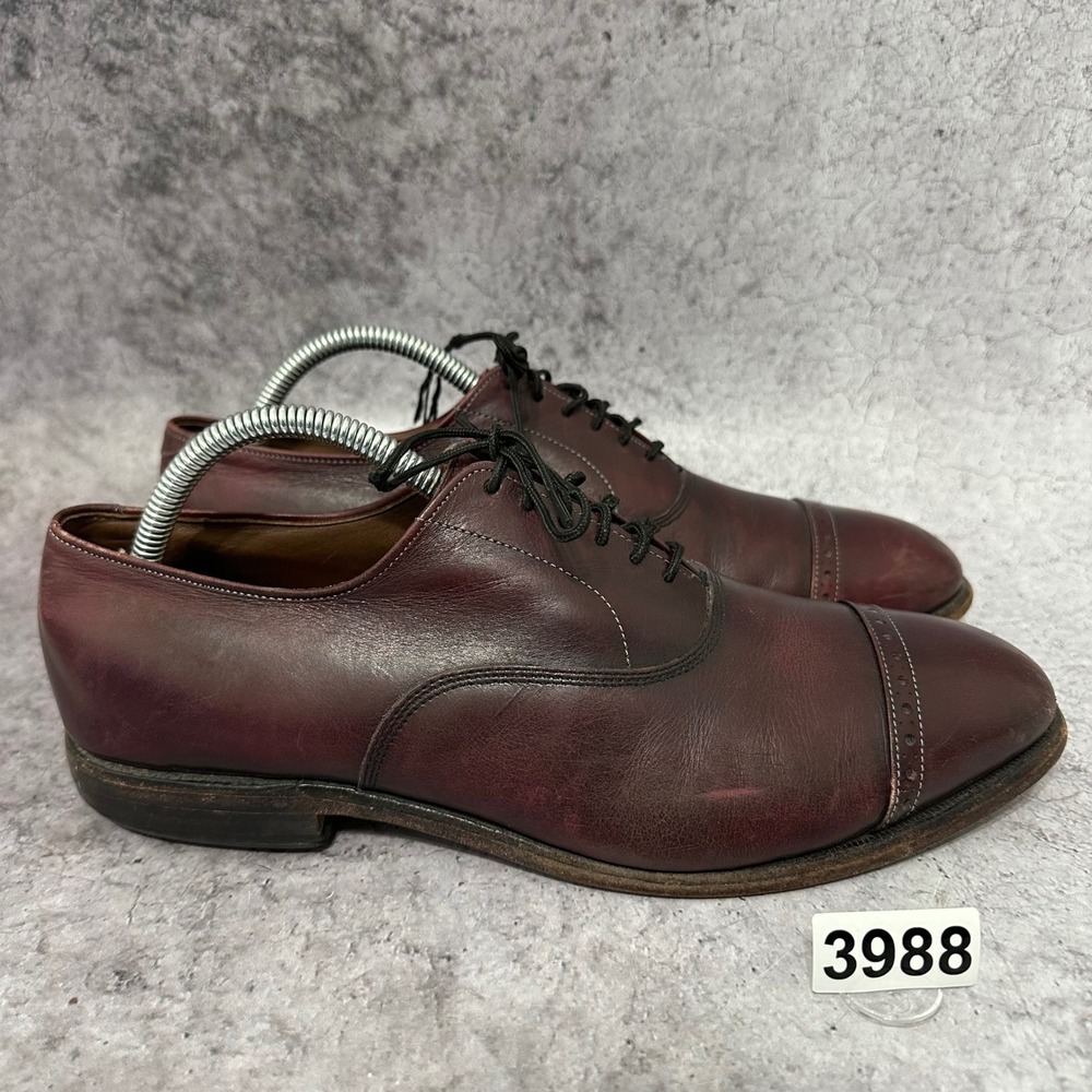 Allen Edmonds Fifth Avenue Mens 8.5 Burgundy Oxford Brogue Dress Shoes USA
